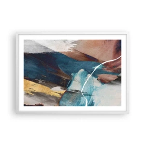 Poster in cornice bianca - Con forza ed energia - 70x50 cm