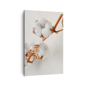Quadro su tela - Stampe su Tela - Un rametto di cotone su uno sfondo sottile - 80x120cm - Semplicemente un abbraccio - Decorazione murale moderna per soggiorno e camera da letto ARTTOR