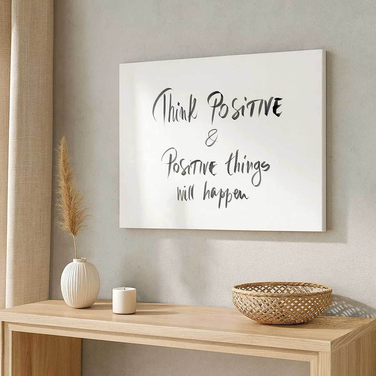 Quadro su tela - Stampe su Tela - Lettering ispiratore in nero su sfondo bianco - 70x50cm - Come vivere? - Decorazione murale moderna per soggiorno e camera da letto ARTTOR