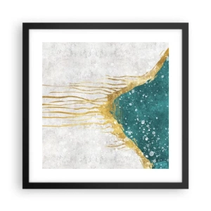 Poster in cornice nera - Flusso dorato - 40x40 cm