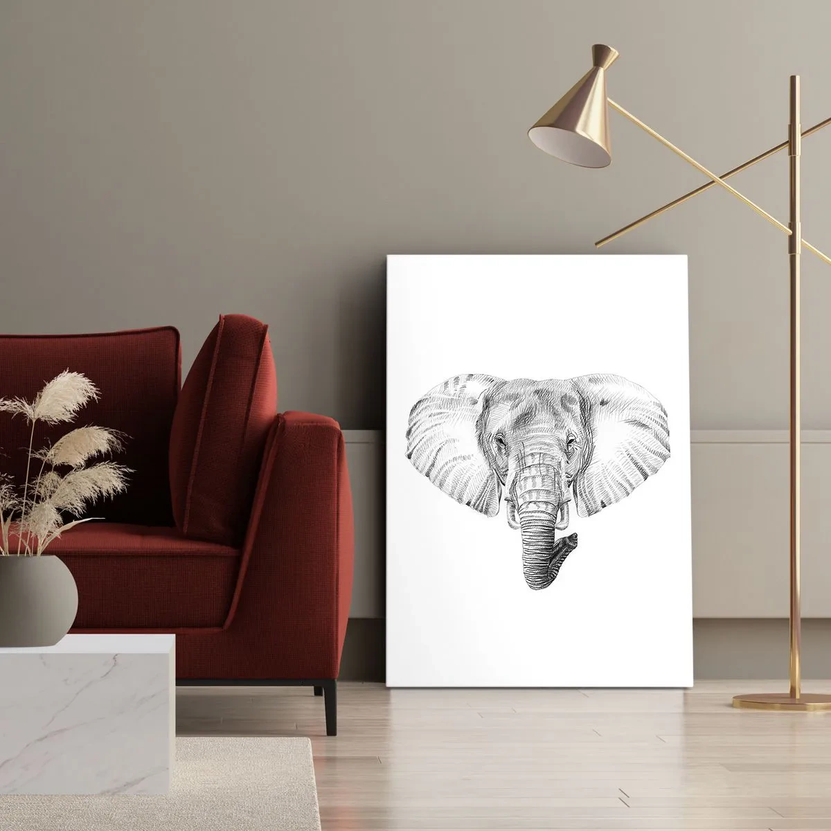 Quadro su tela - Stampe su Tela - C'era un volta un elefante - 55x100 cm