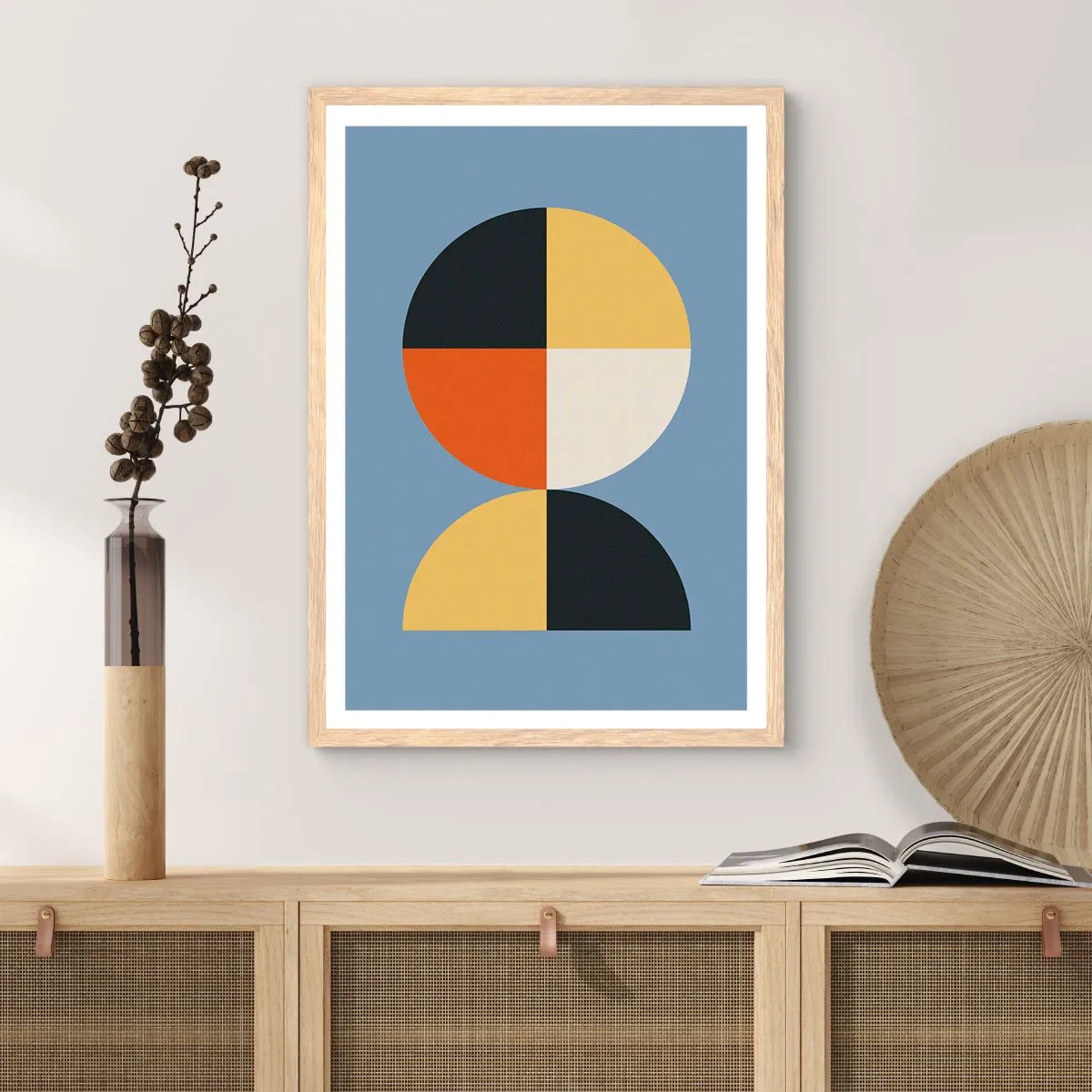 Poster in cornice rovere chiaro - Guarda e conta - 30x40 cm