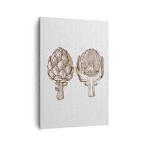 Quadro su tela - Stampe su Tela - Disegno d'arte d'epoca di un carciofo - 70x100cm - Lezione di anatomia - Decorazione murale moderna per soggiorno e camera da letto ARTTOR