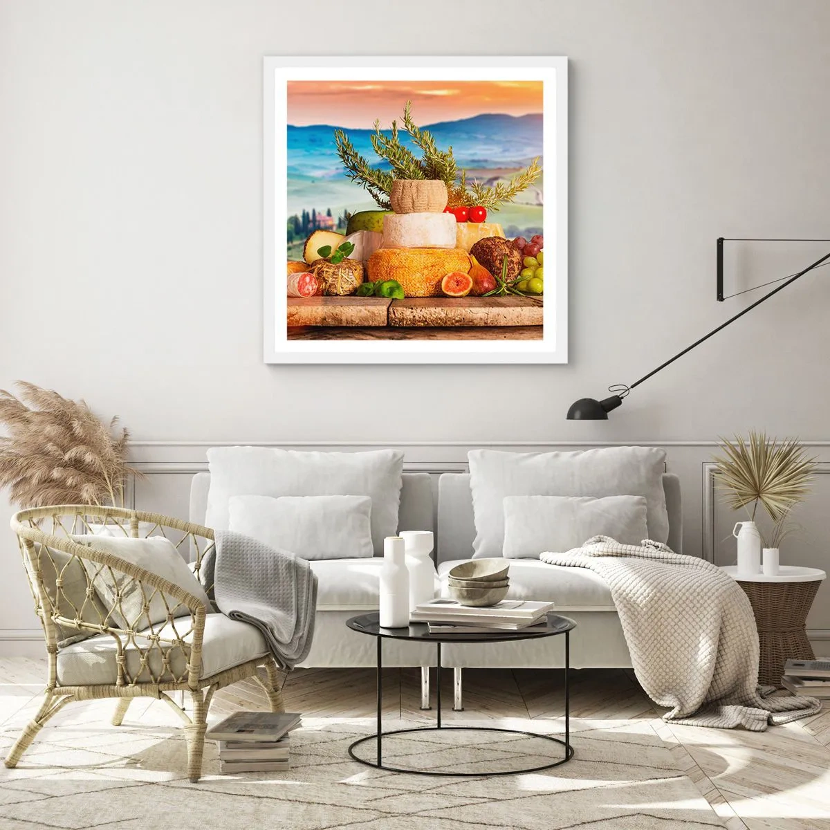 Poster in cornice bianca - La gioia italiana della vita - 40x40 cm