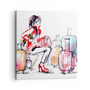 Quadro su tela - Stampe su Tela - Sediamoci prima del viaggio - 70x70 cm