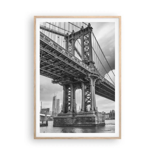 Poster in cornice rovere chiaro - Verso il cuore della città - 70x100 cm