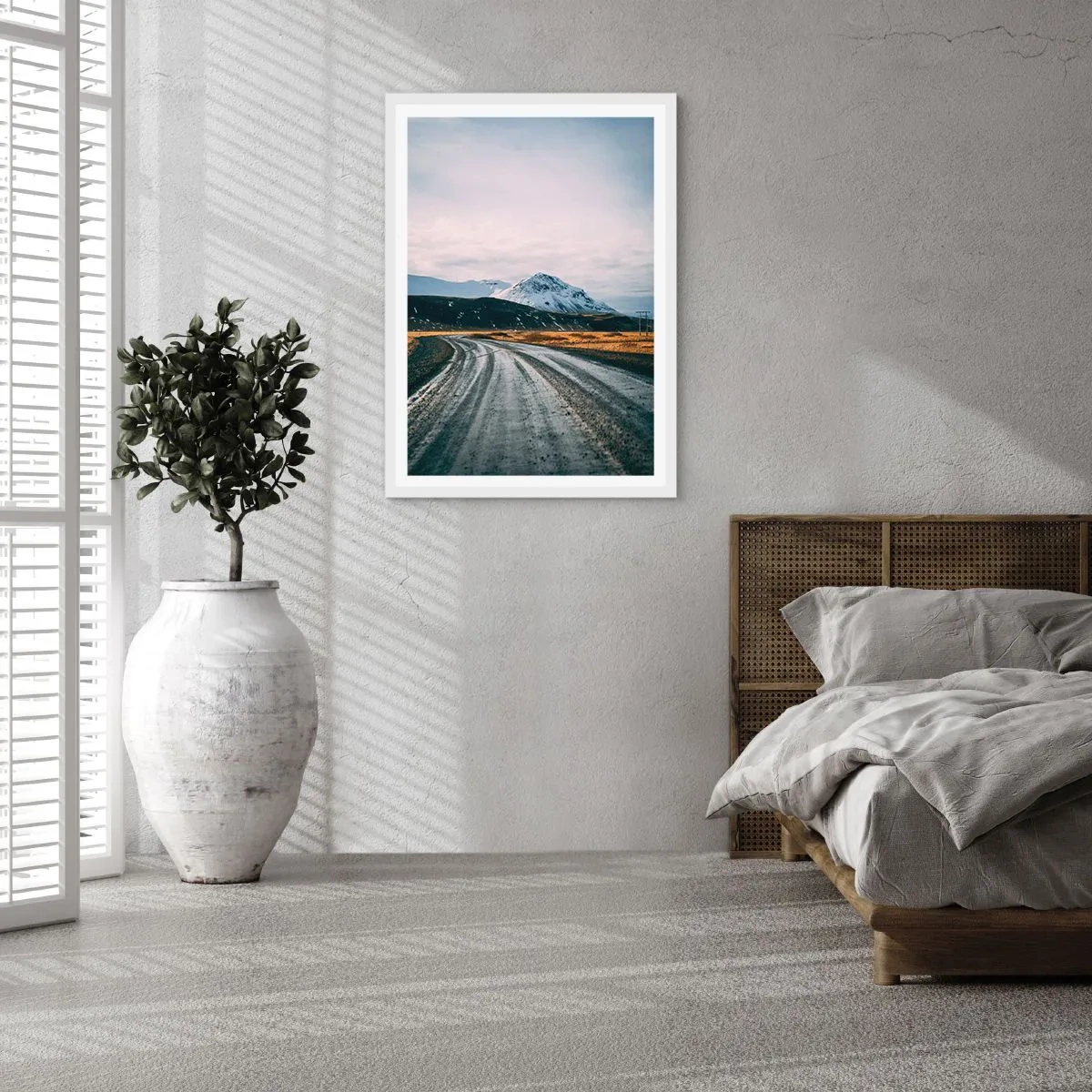 Poster in cornice bianca - Nel clima dell'Islanda - 50x70 cm