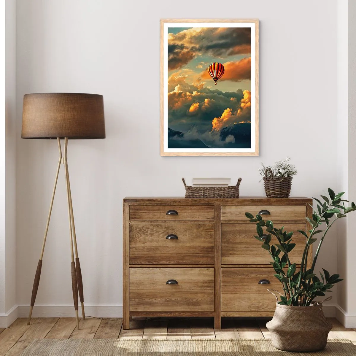 Poster in cornice rovere chiaro - Volo perché voglio - 61x91 cm
