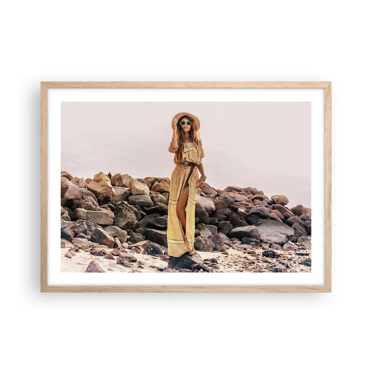 Poster in cornice rovere chiaro - La magia delle pietre - 70x50 cm