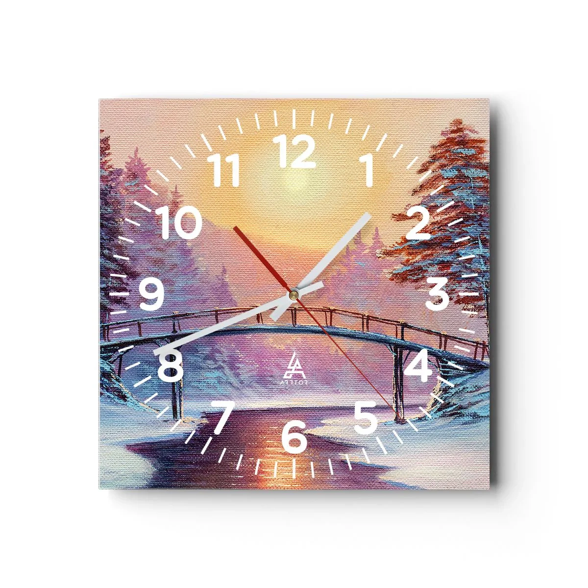 Orologio da parete - Orologio in Vetro - Quattro stagioni: inverno - 40x40 cm