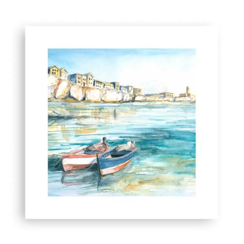Poster - Paesaggio in azzurro - 30x30 cm