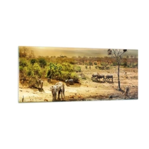 Quadro su vetro - "Un fiume usciva da Eden…" - 100x40 cm