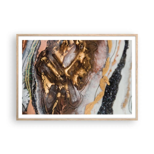 Poster in cornice rovere chiaro - L'elemento della terra - 100x70 cm