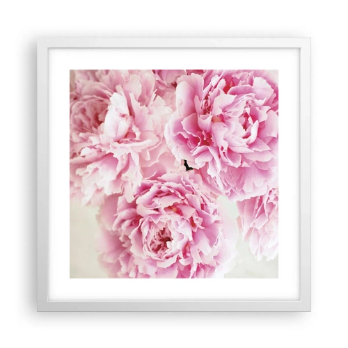 Poster in cornice bianca - Nel fasto rosa - 40x40 cm