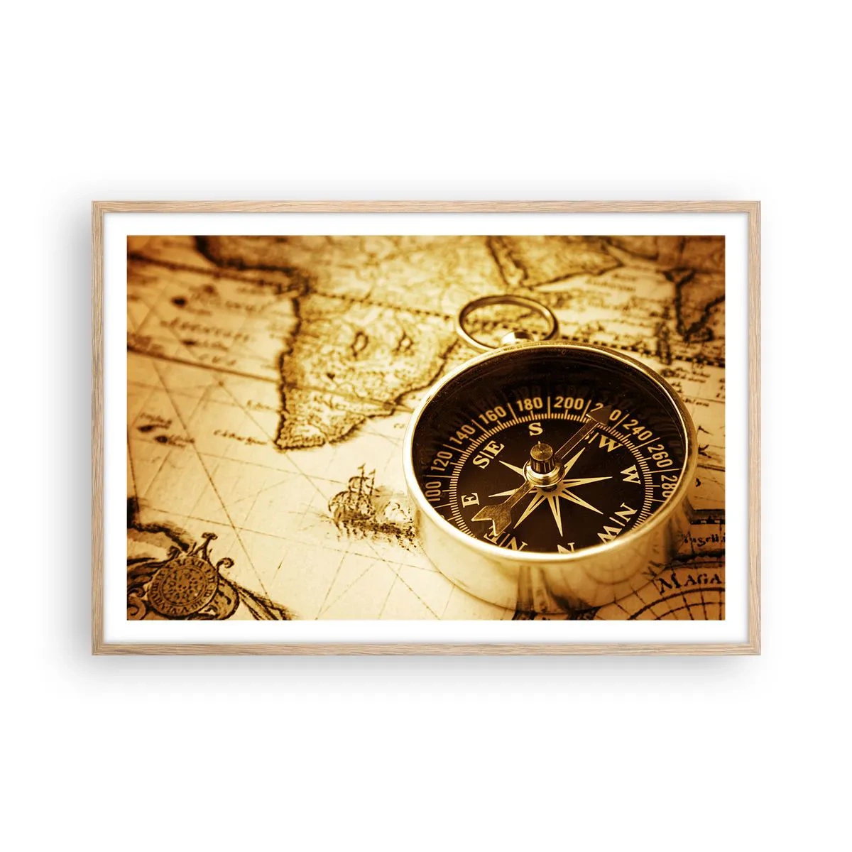 Poster in cornice rovere chiaro - A est o a ovest? - 91x61 cm