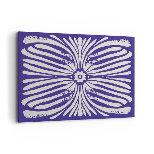 Quadro su tela - Stampe su Tela - Motivo etnico nei toni del viola e del bianco - 100x70cm - Ispirazioni etniche - Decorazione murale moderna per soggiorno e camera da letto ARTTOR