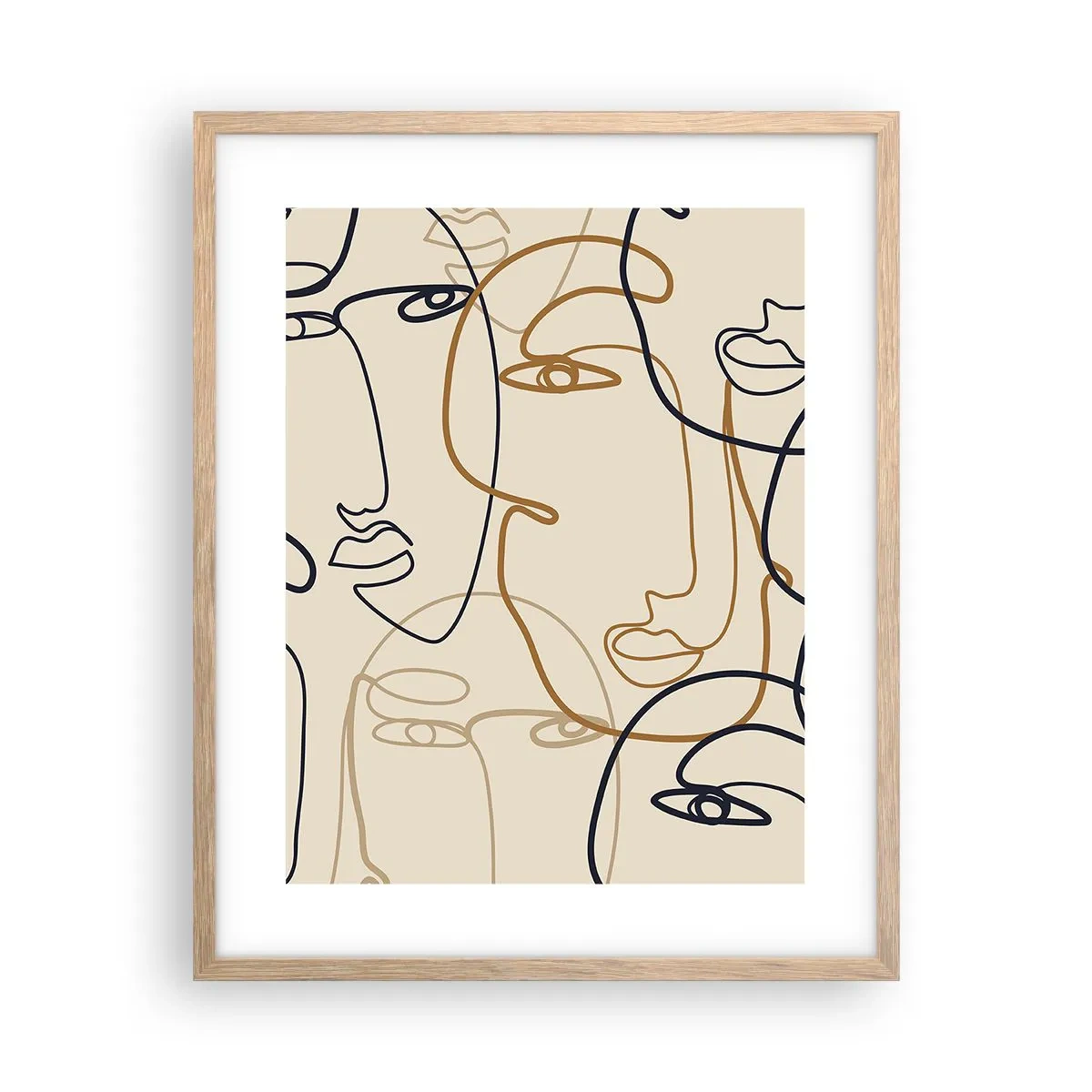 Poster in cornice rovere chiaro - Ritratto multiplo - 40x50 cm