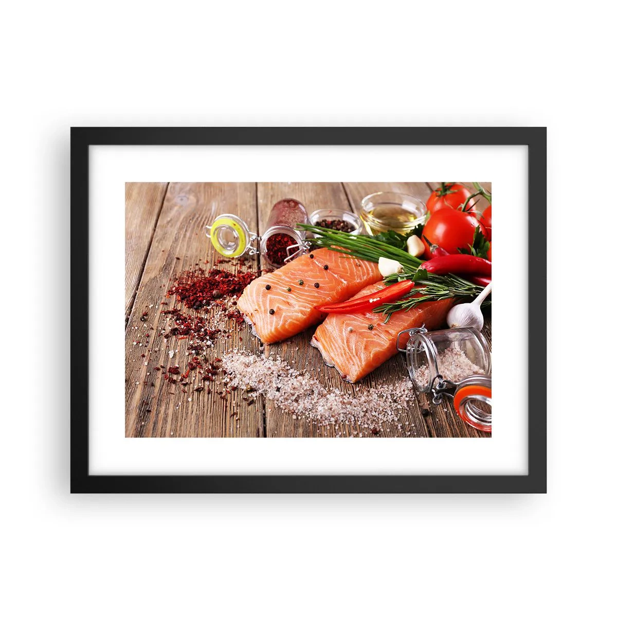 Poster in cornice nera - Avventura norvegese in cucina - 40x30 cm