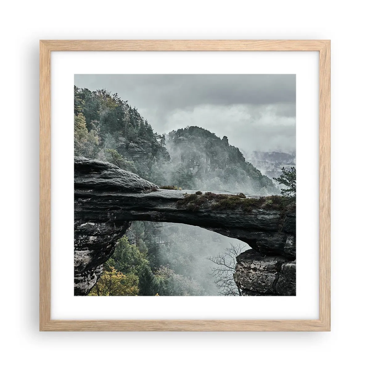 Poster in cornice rovere chiaro - Qui inizia l'avventura - 40x40 cm