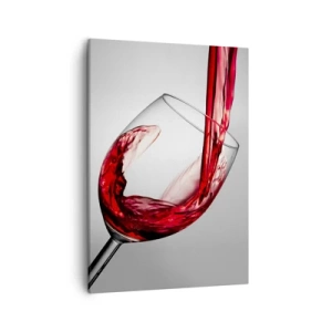 Quadro su tela - Stampe su Tela - Un bicchiere di vino rosso versato su uno sfondo chiaro - 50x70cm - Colore - movimento - suono - Decorazione murale moderna per soggiorno e camera da letto ARTTOR