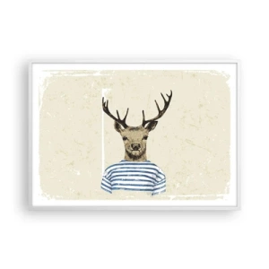 Poster in cornice bianca - Mi piacciono le camicie a righe! - 100x70 cm