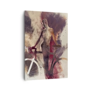 Quadro su tela - Stampe su Tela - Silhouette astratta con una bicicletta in stile artistico - 70x100cm - Nelle forme di marmo un'anima da ciclista - Decorazione murale moderna per soggiorno e camera da letto ARTTOR
