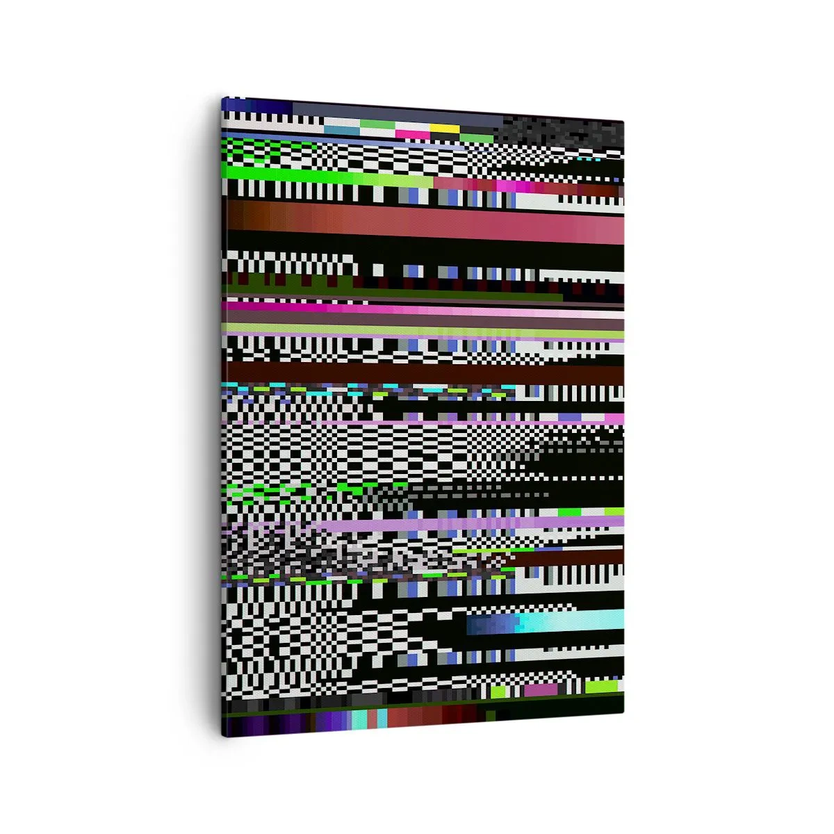 Quadro su tela - Stampe su Tela - Linee colorate e pixel in stile astratto - 50x70cm - Immagine di prova della realtà - Decorazione murale moderna per soggiorno e camera da letto ARTTOR