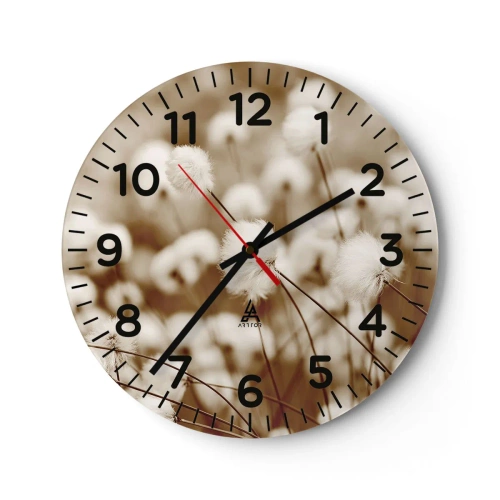 Orologio da parete - Orologio in Vetro - Campo di morbidezza - 30x30 cm