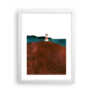 Poster in cornice bianca - Contemplando il mare - 30x40 cm
