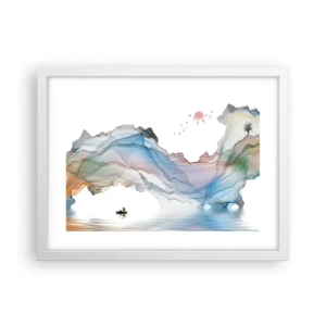 Poster in cornice bianca - Verso i monti di cristallo - 40x30 cm