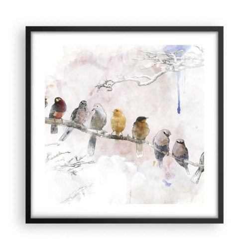 Poster in cornice nera - Incontro alato - 50x50 cm