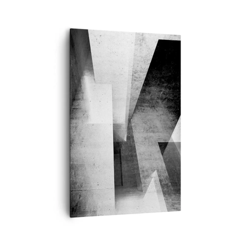 Quadro su tela - Stampe su Tela - Forme geometriche in una composizione monocromatica - 80x120cm - La struttura dello spazio - Decorazione murale moderna per soggiorno e camera da letto ARTTOR