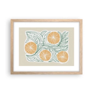 Poster in cornice rovere chiaro - Etnicamente con una nota di astrazione - 40x30 cm