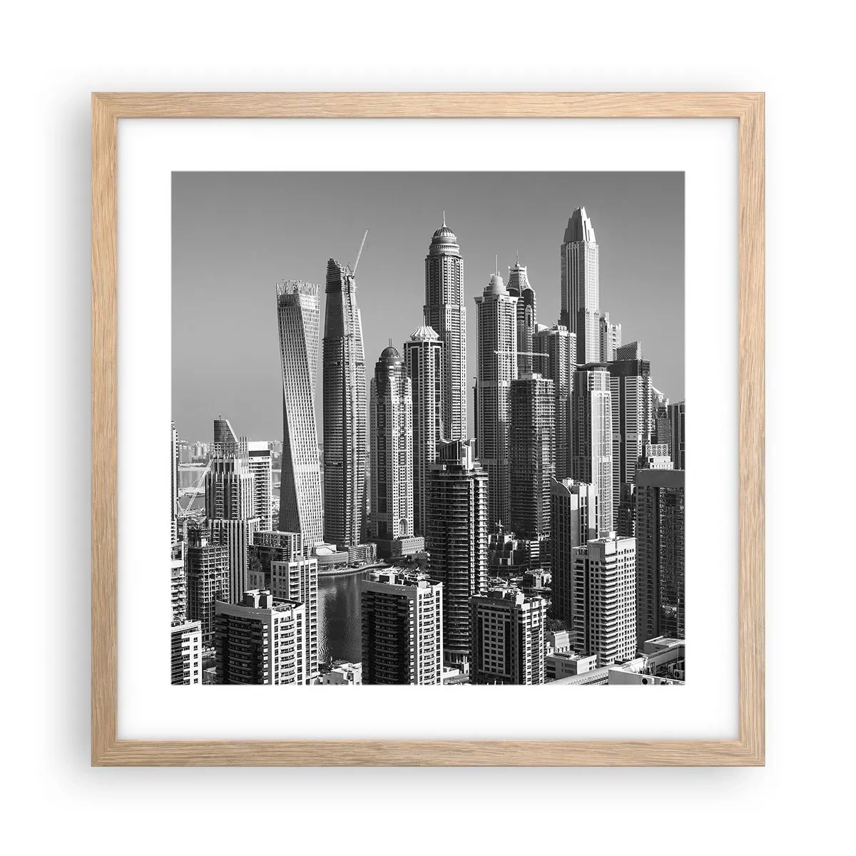 Poster in cornice rovere chiaro - La città sul deserto - 40x40 cm