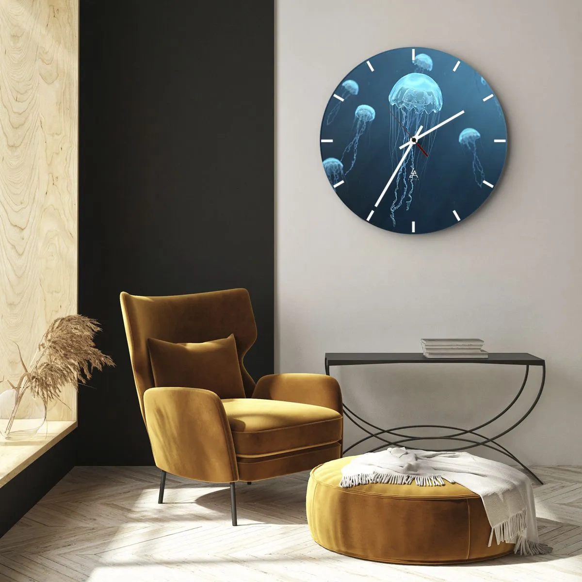 Orologio da parete - Orologio in Vetro - La danza oceanica - 40x40 cm