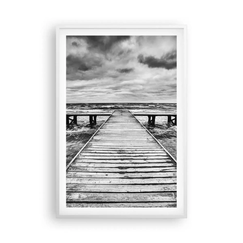 Poster in cornice bianca - Aspetto che il vento le scacci via... - 61x91 cm