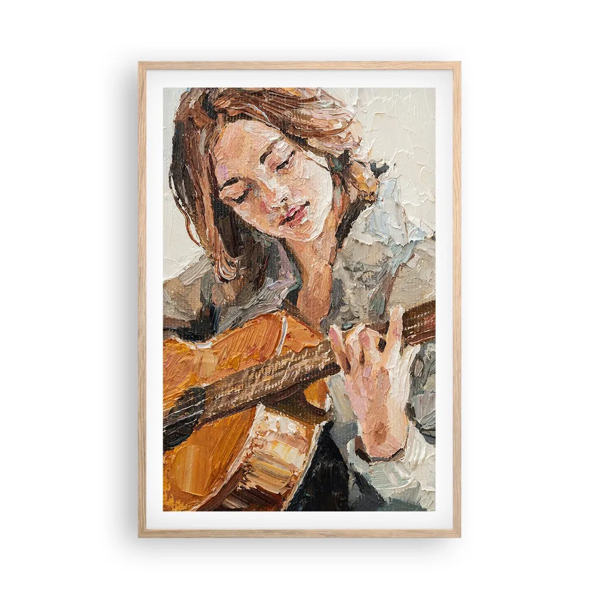 Poster in cornice rovere chiaro - Concerto per chitarra e cuore di ragazza - 61x91 cm