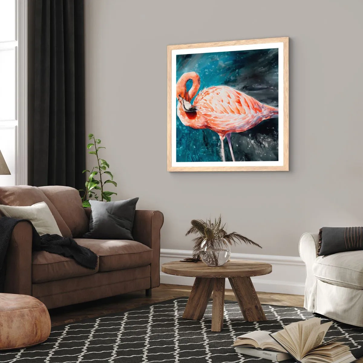 Poster in cornice rovere chiaro - Naturalmente decorativo  - 60x60 cm