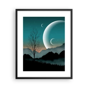Poster in cornice nera - Il carnevale di una notte stellata - 40x50 cm