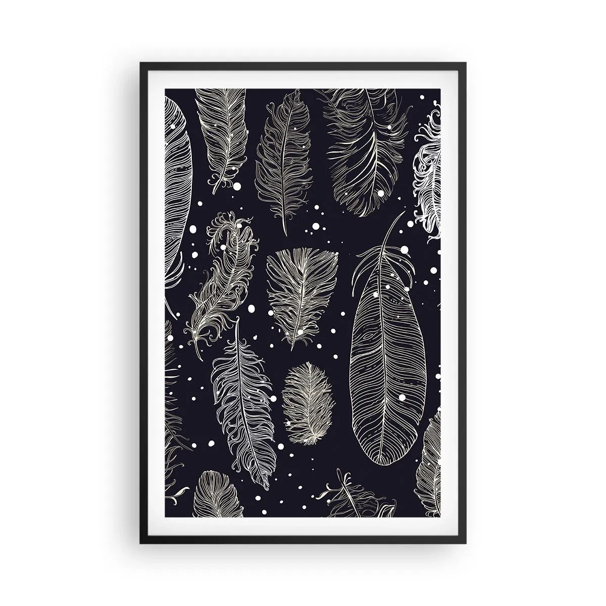 Poster in cornice nera - Pizzo piumato - 61x91 cm