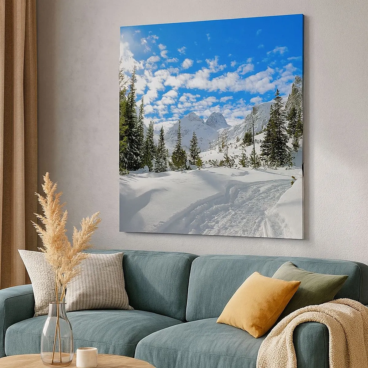 Quadro su tela - Stampe su Tela - Nella neve e nel sole - 30x30 cm
