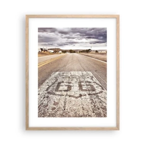 Poster in cornice rovere chiaro - La Route 66: una leggenda americana - 40x50 cm
