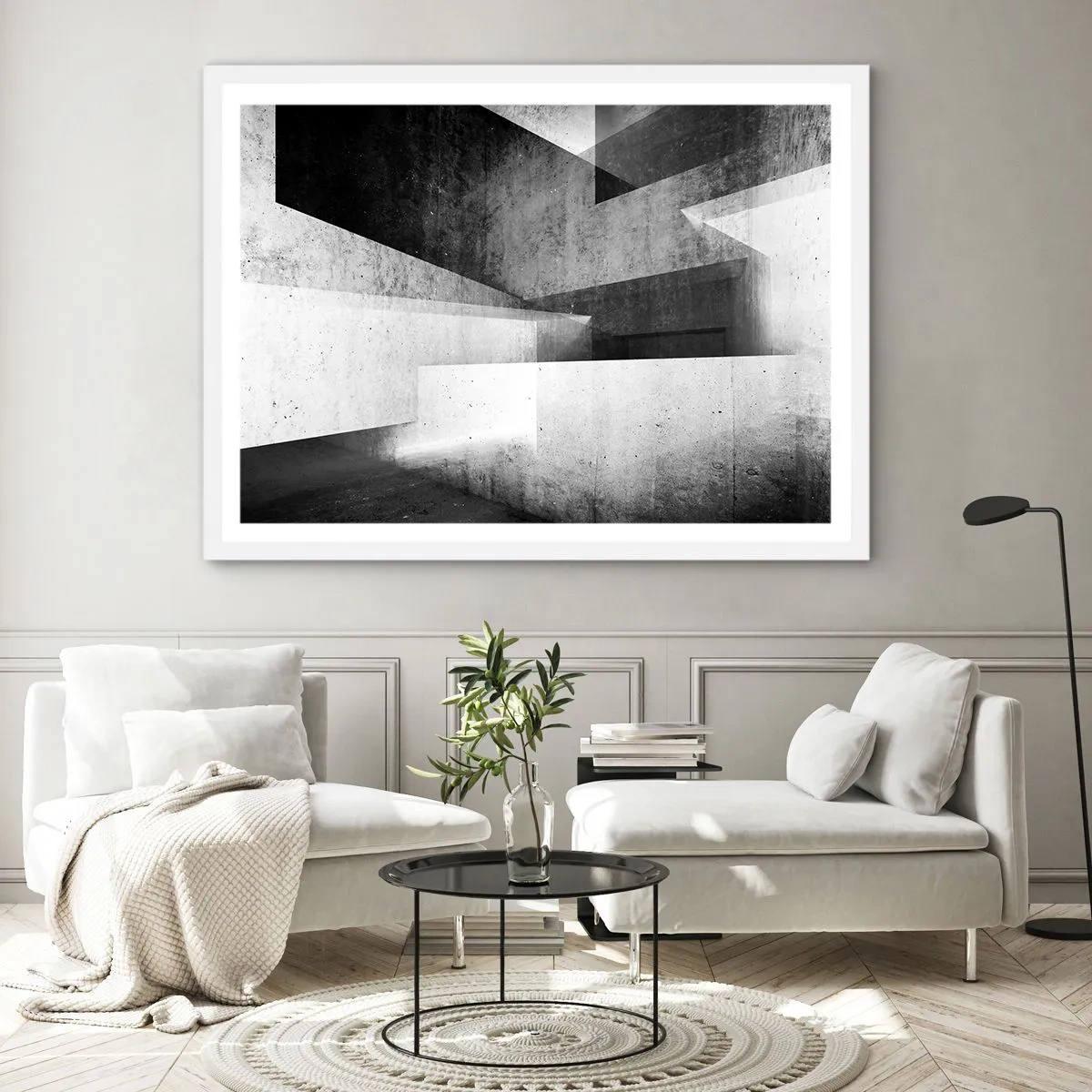 Poster in cornice bianca - La struttura dello spazio - 40x30 cm