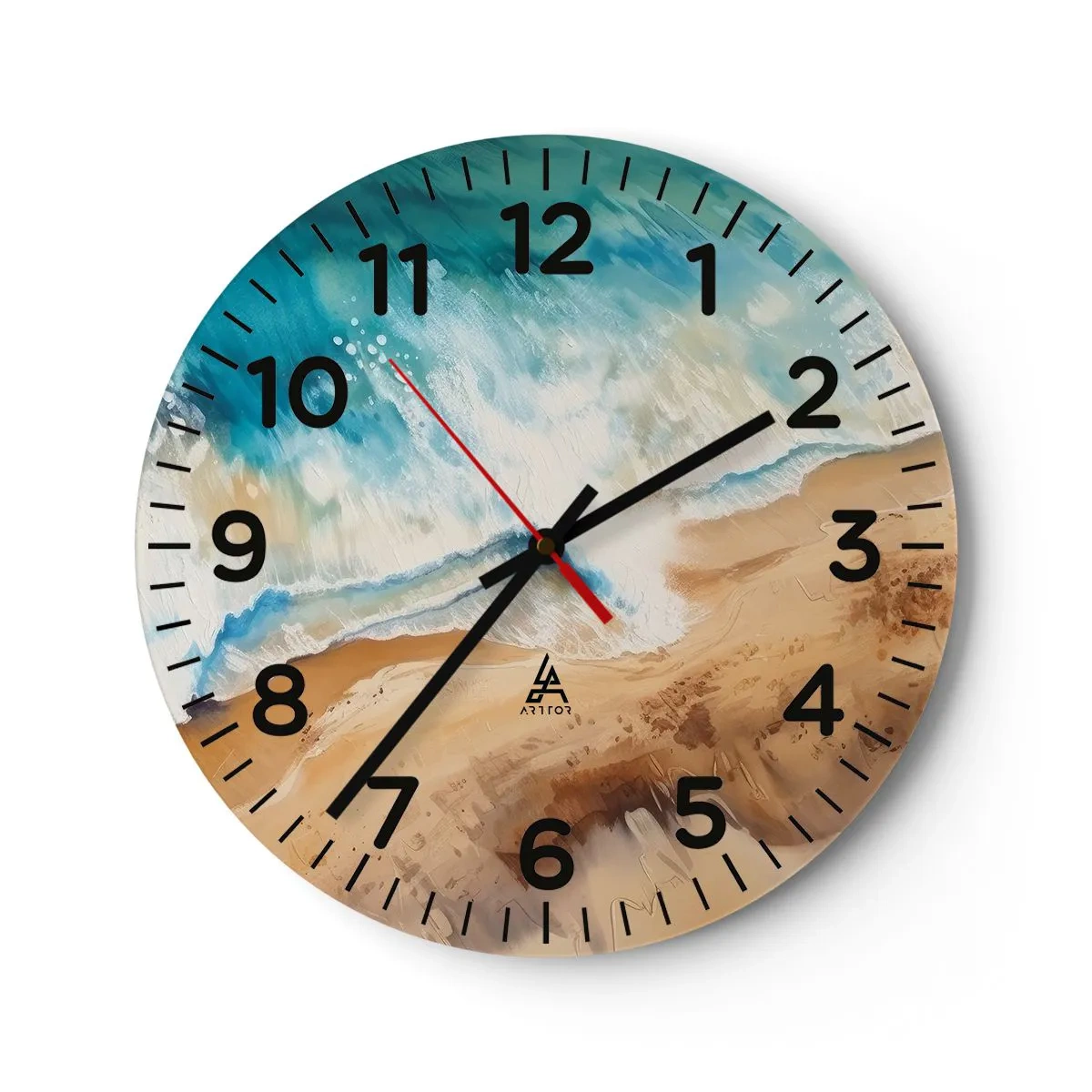 Orologio da parete - Orologio in Vetro - L'onda che ritorna - 40x40 cm