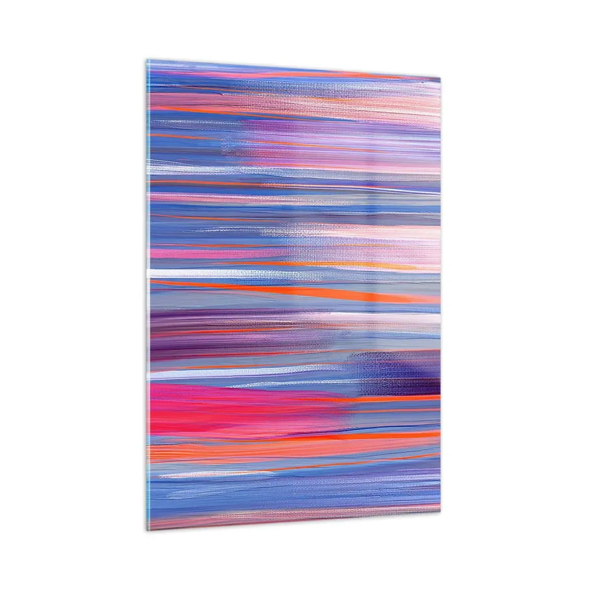 Quadro su vetro - Striature verticali colorate nelle tonalità del rosa, viola e blu - 50x70cm - Ascensione arcobaleno - Decorazione murale moderna per soggiorno e camera da letto ARTTOR