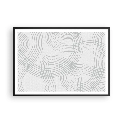 Poster in cornice nera - Un motivo sottile con linee intrecciate in tonalità chiare - 100x70cm - Non vi è una via diritta - Decorazione murale moderna per soggiorno e camera da letto ARTTOR