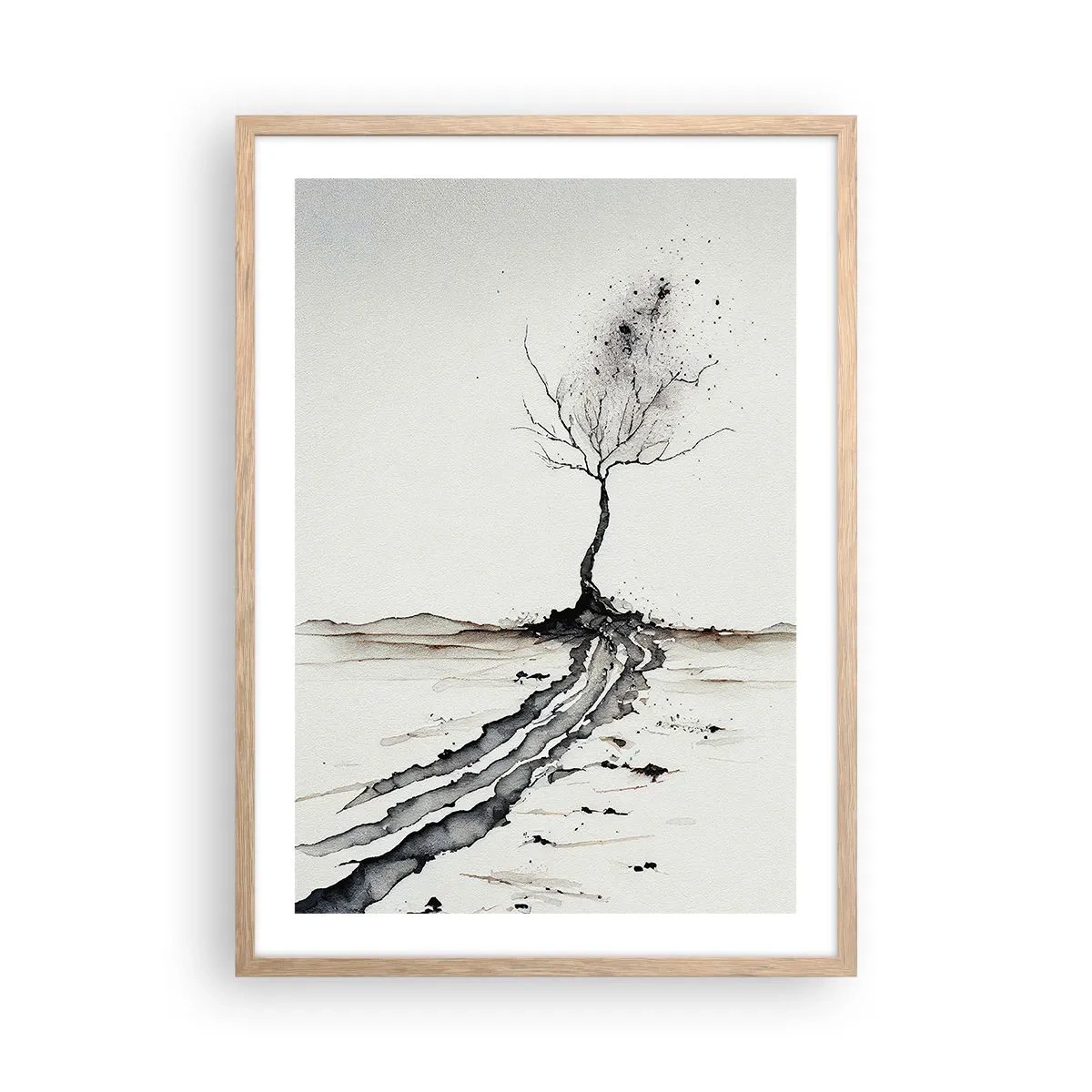 Poster in cornice rovere chiaro - Malinconia invernale - 50x70 cm