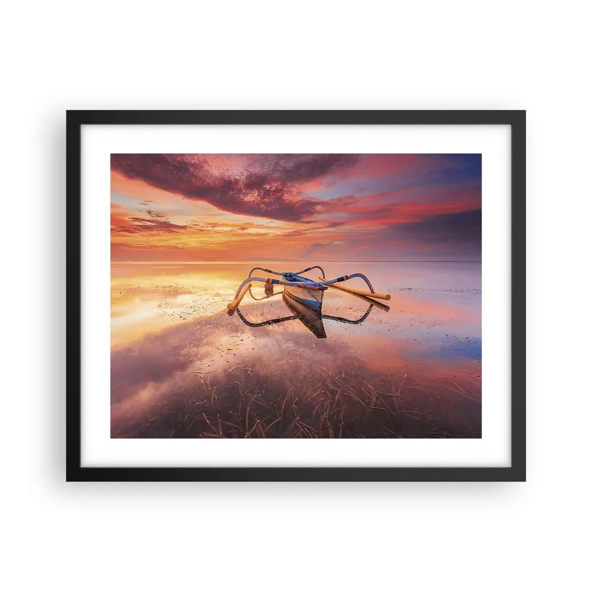 Poster in cornice nera - La pace della sera tropicale - 50x40 cm