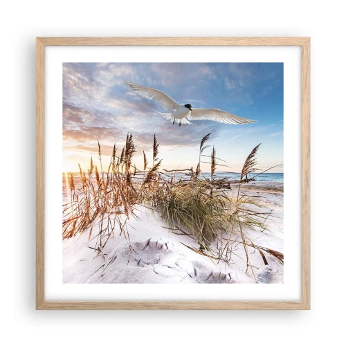 Poster in cornice rovere chiaro - Vento dal mare - 50x50 cm