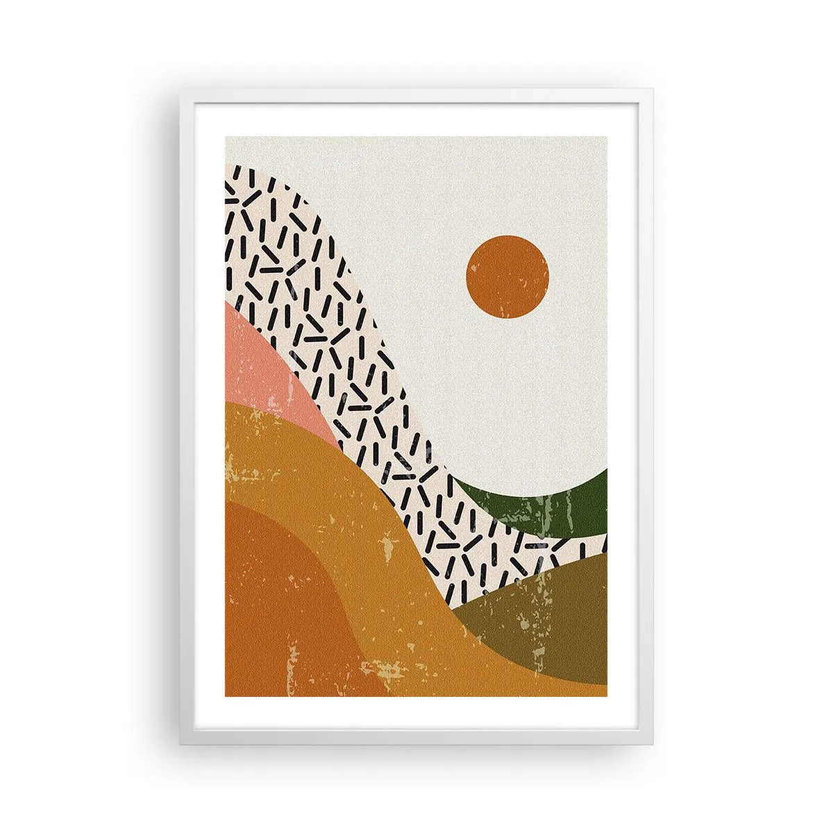 Poster in cornice bianca - Astrazione solare - 50x70 cm